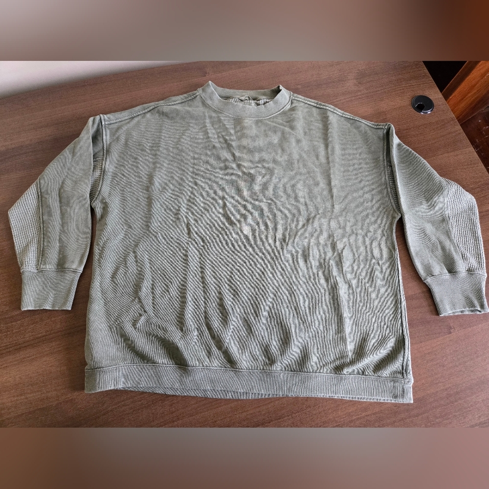Aerie Getaway Crewneck Sweatshirt - L - Olive